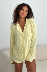 Airplane Mode Modal Pyjama Top Lemon