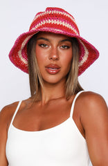 Aisling Bucket Hat Red/Pink/Light Pink