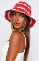 Aisling Bucket Hat Red/Pink/Light Pink