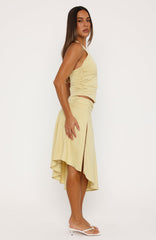 Twist And Tease Midi Skirt Burnt Butter