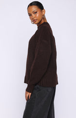 Apres Ski With Me Knit Sweater Chocolate