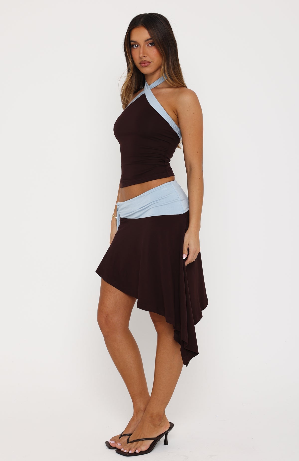 Babyfire Mini Skirt Choc/Baby Blue