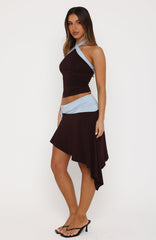Babyfire Mini Skirt Choc/Baby Blue