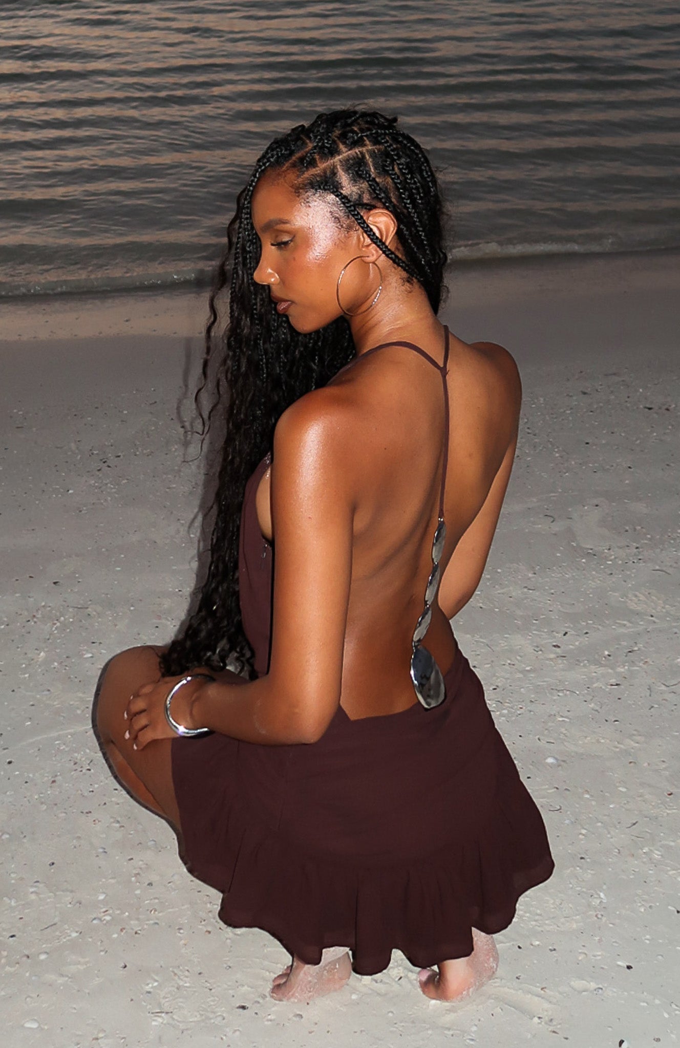 Back To Dazzle Mini Dress Chocolate