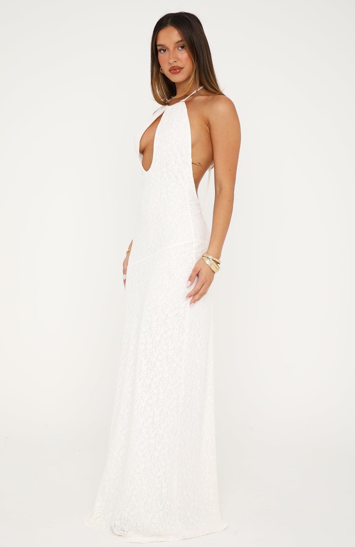 Bare Elegance Maxi Dress Off White