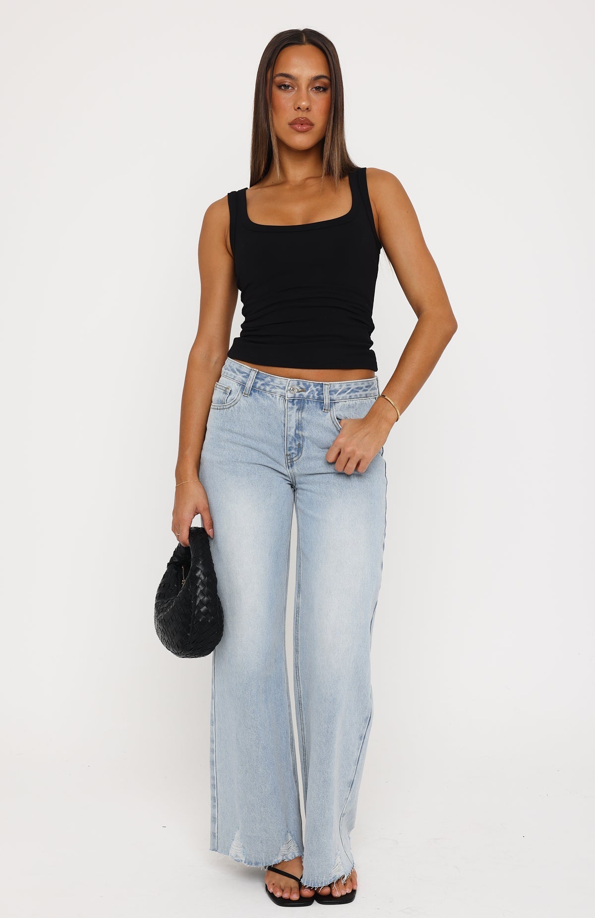 Big City Dreams Mid Rise Wide Leg Jeans Light Blue