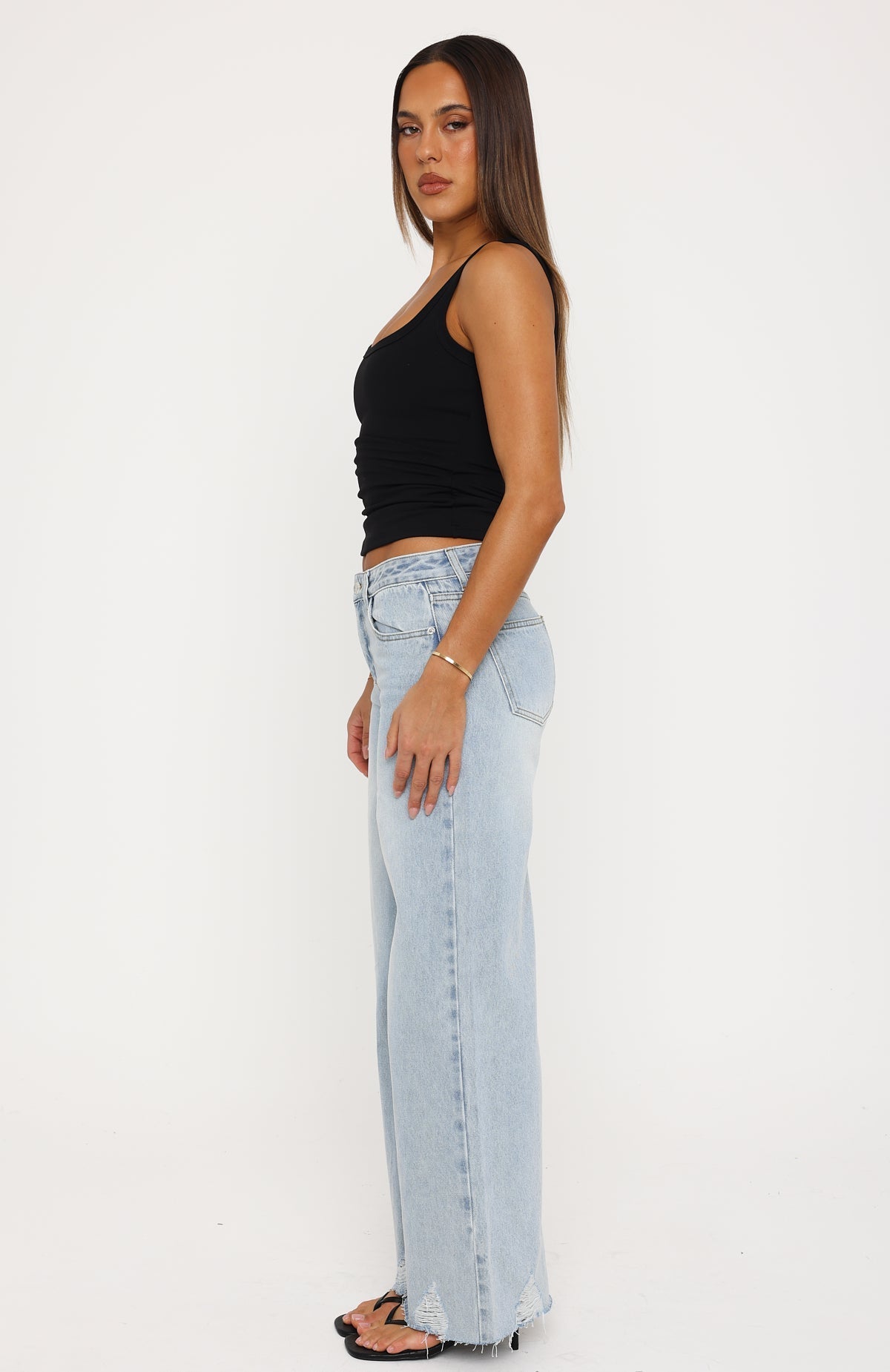 Big City Dreams Mid Rise Wide Leg Jeans Light Blue