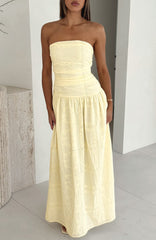 Bittersweet Babe Strapless Broderie Maxi Dress Butter