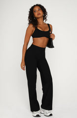 Crushing Wide Leg Leggings Black