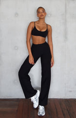 Crushing Wide Leg Leggings Black