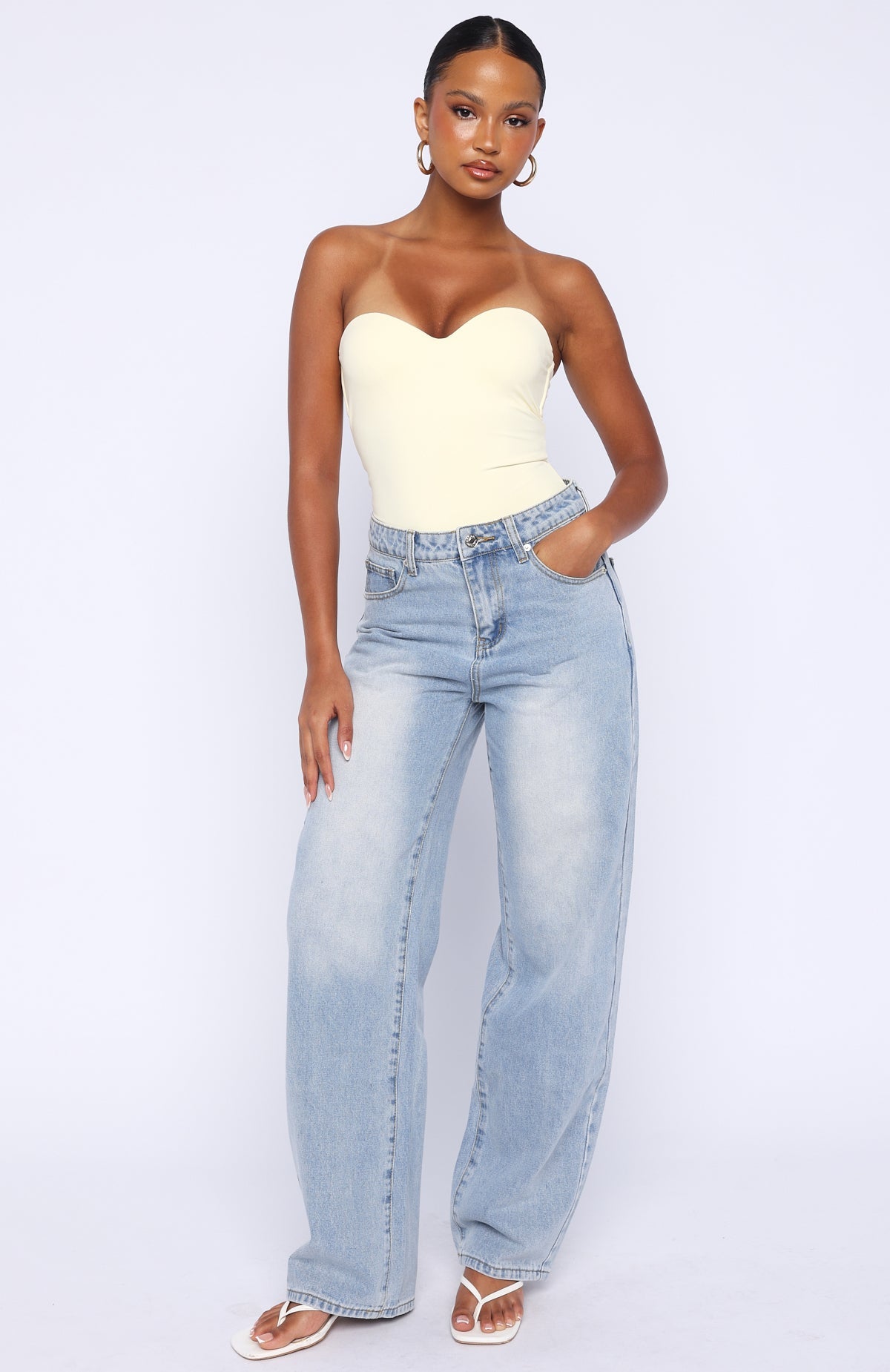 Born To Shine High Waisted Barrel Jeans Light Blue