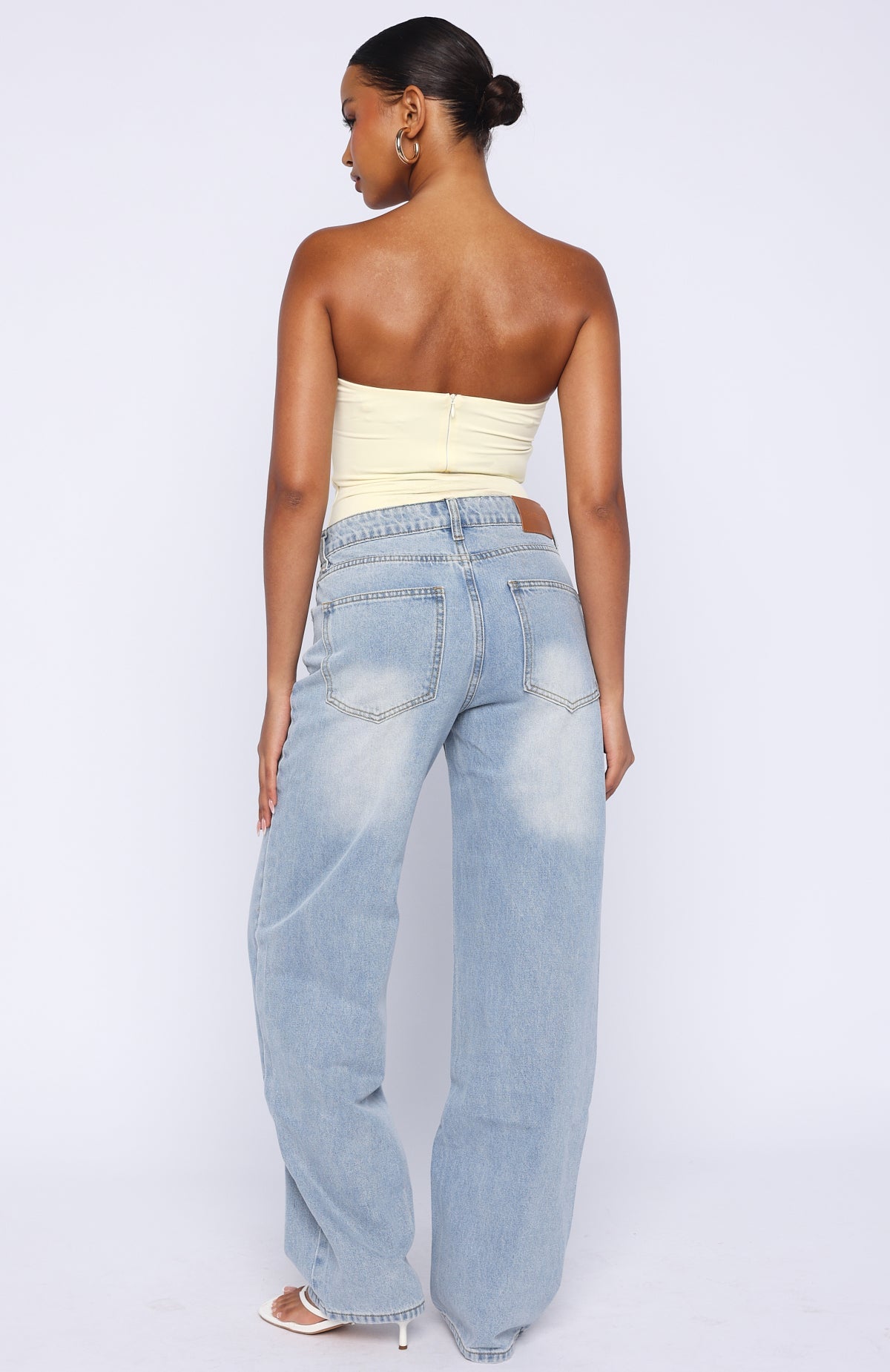 Born To Shine High Waisted Barrel Jeans Light Blue