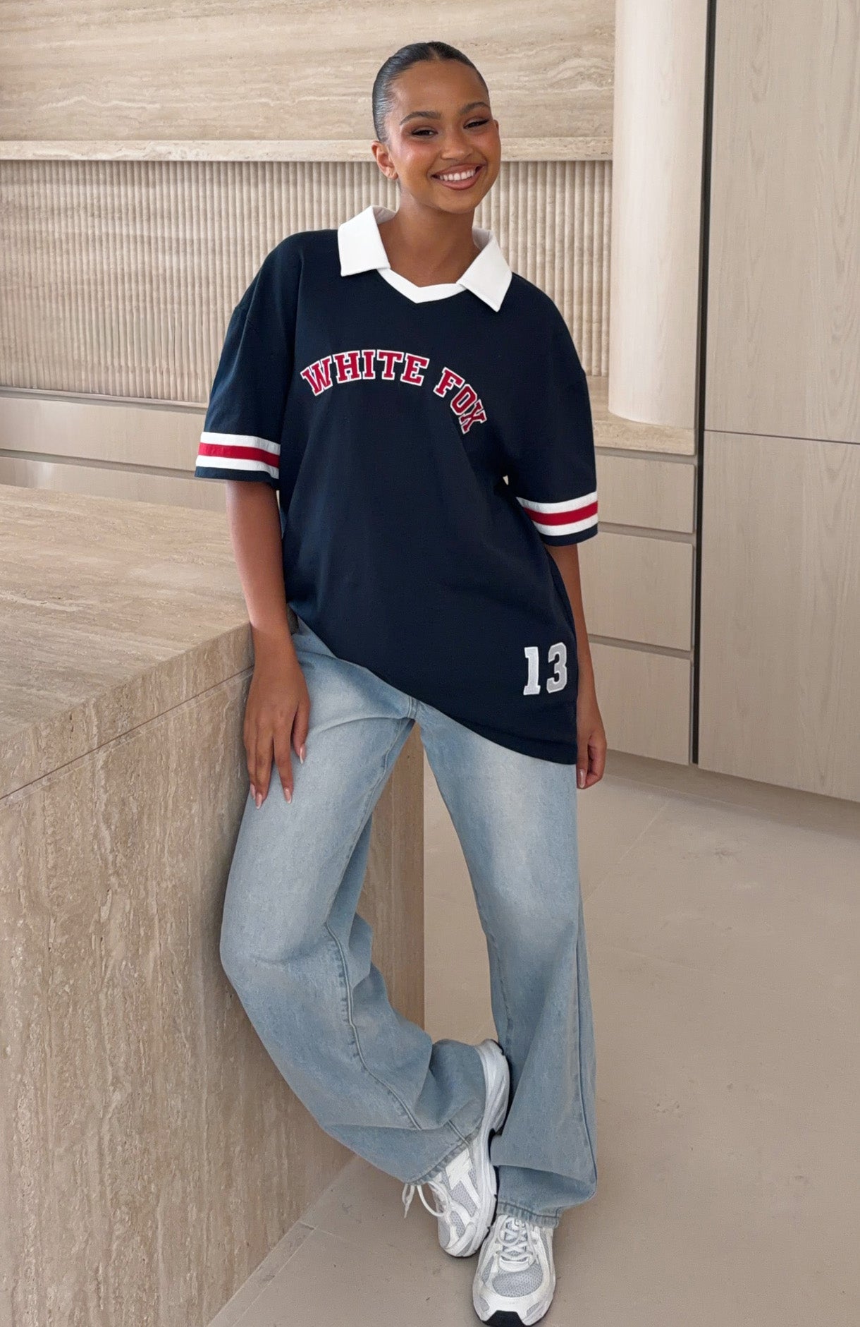 Break It Up Oversized Jersey Navy