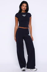Break The Records Wide Leg Pants Navy