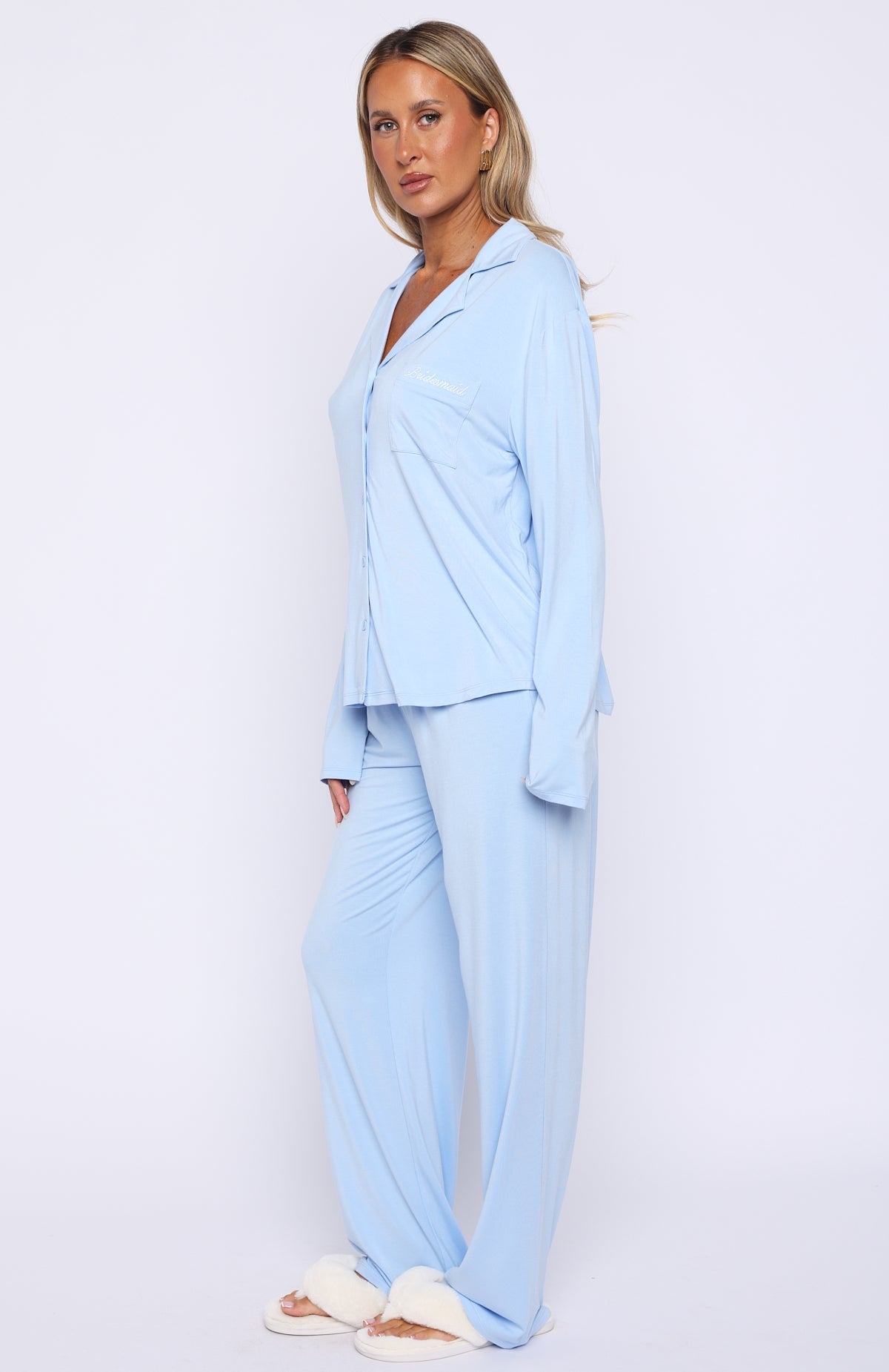 Bridal Party Long Sleeve Pyjama Set Baby Blue