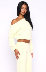 Can't Find The Words Knit Sweater Lemon