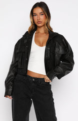 Changing Faces PU Jacket Black