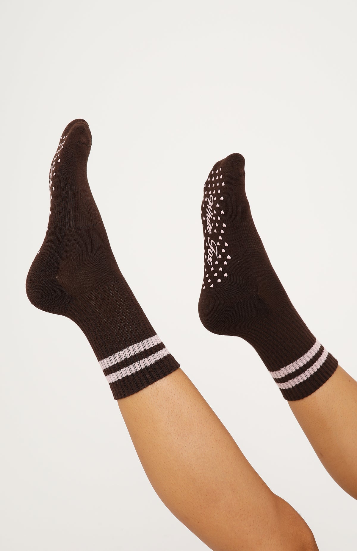 Check Your Moves Grip Socks Chocolate/Dusty Pink