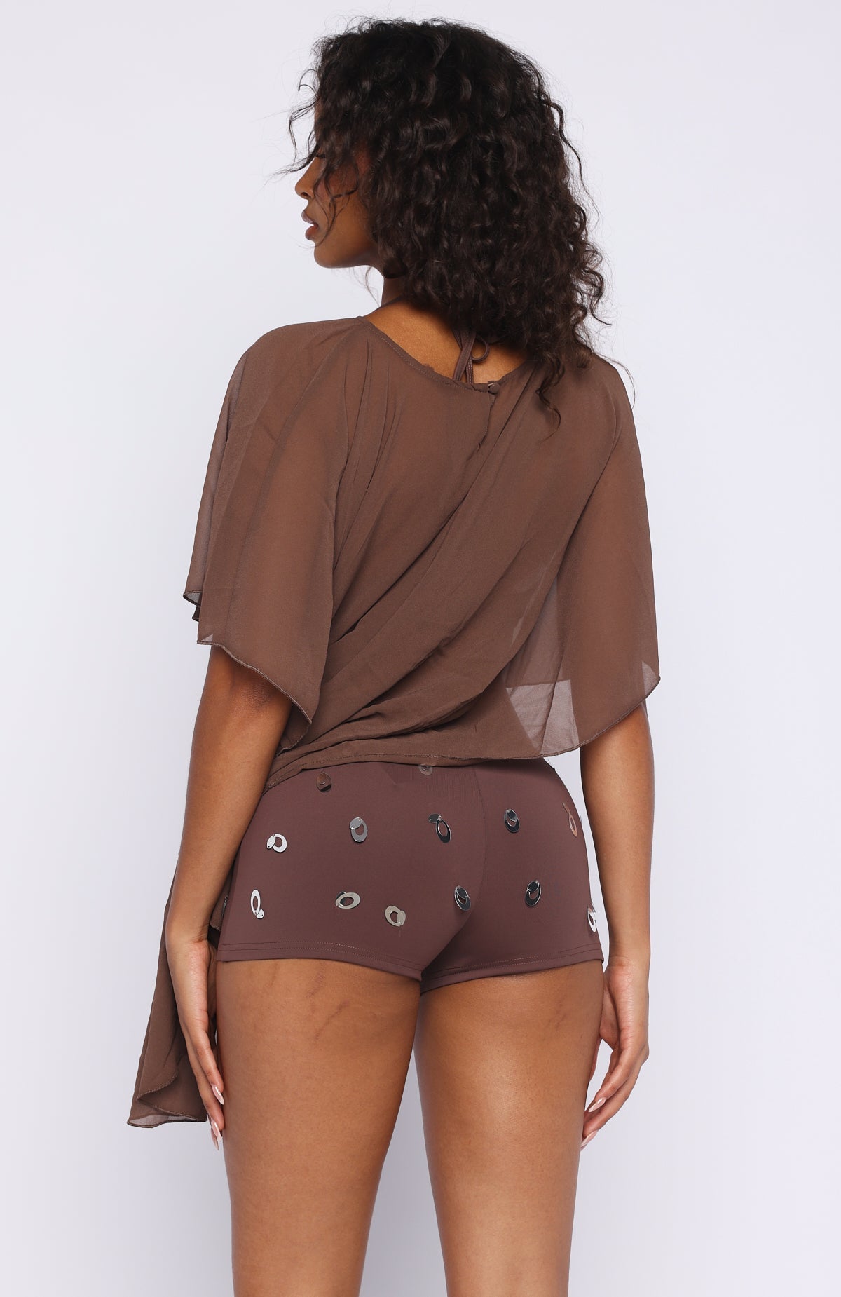 Solar Shade Sequin Shorts Toasted Coconut