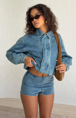 Cooler Than You Denim Shorts Brown Blue Acid