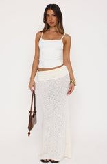 Cruising By Knit Maxi Skirt Cream