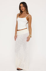 Cruising By Knit Maxi Skirt Cream