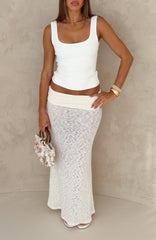Cruising By Knit Maxi Skirt Cream