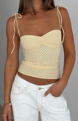 Crush Mode Top Cream/Choc Polka Dot
