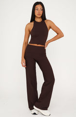 Crushing Wide Leg Leggings Dark Chocolate