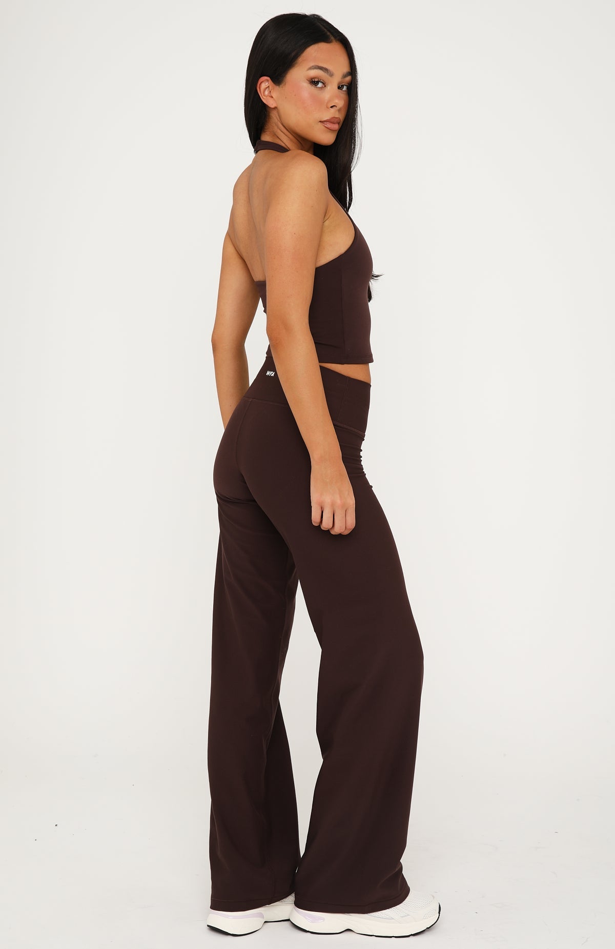 Crushing Wide Leg Leggings Dark Chocolate