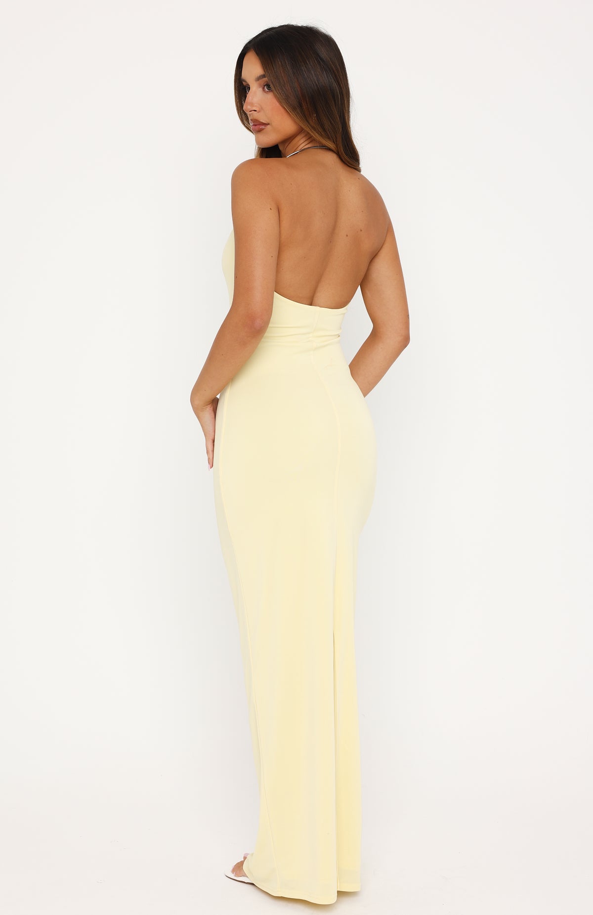 Cute Without Apology Halter Maxi Dress Lemon