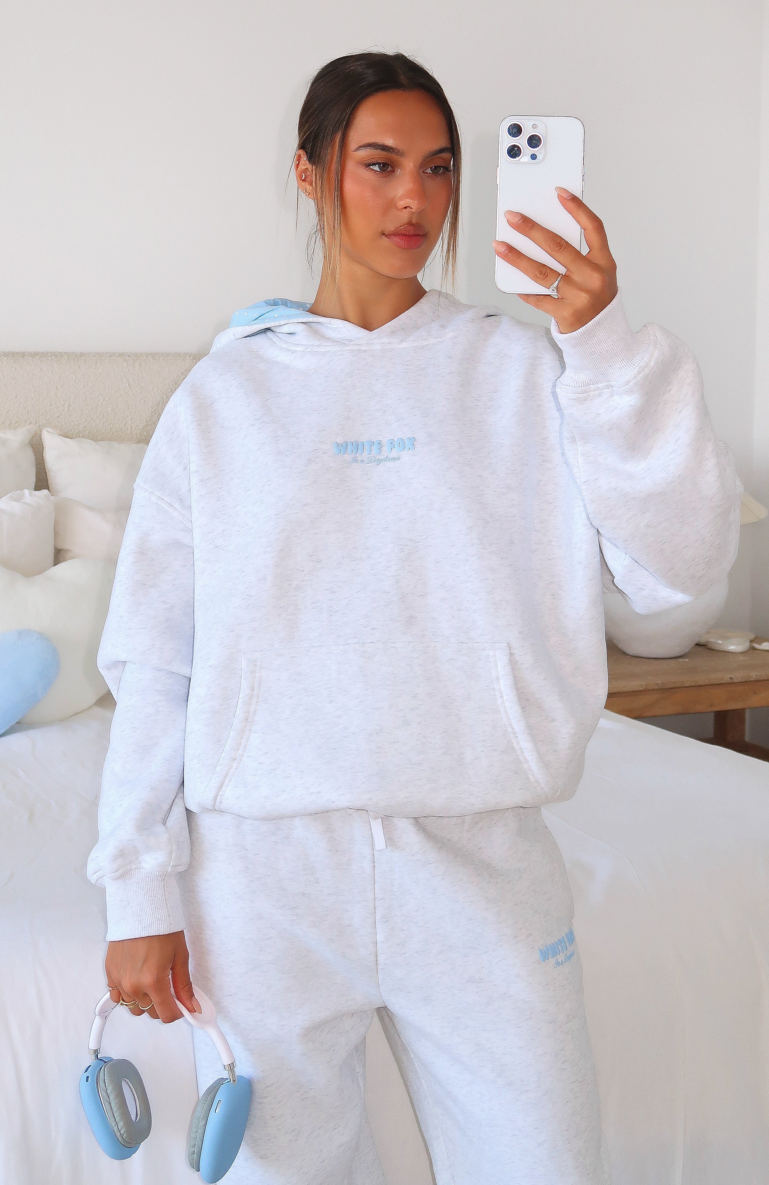Daydreamers Nadia Oversized Hoodie Grey Marle