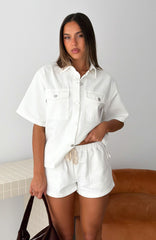 Denim Daydream Shorts White