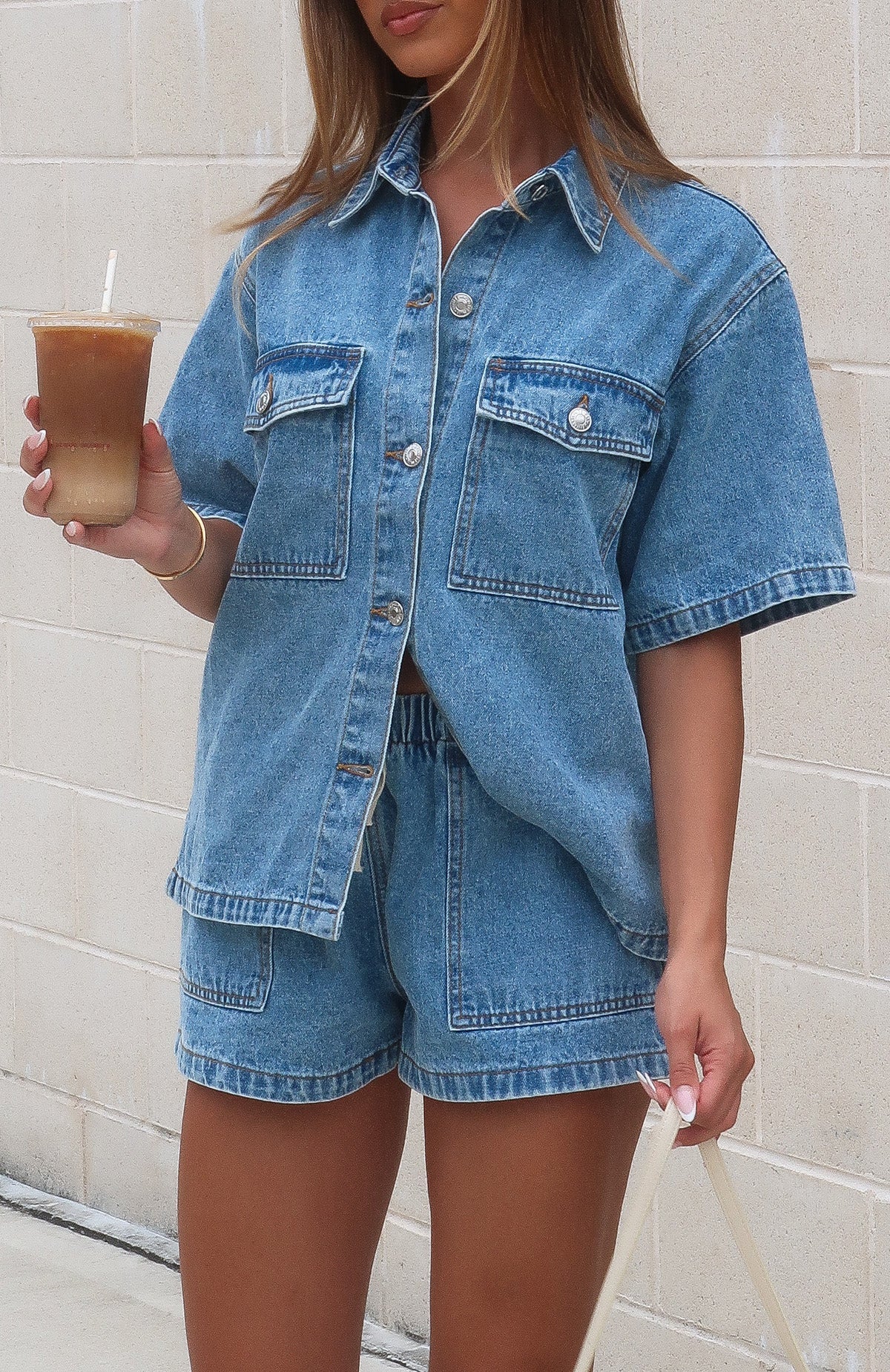 Denim Daydream Button Up Shirt Mid Blue