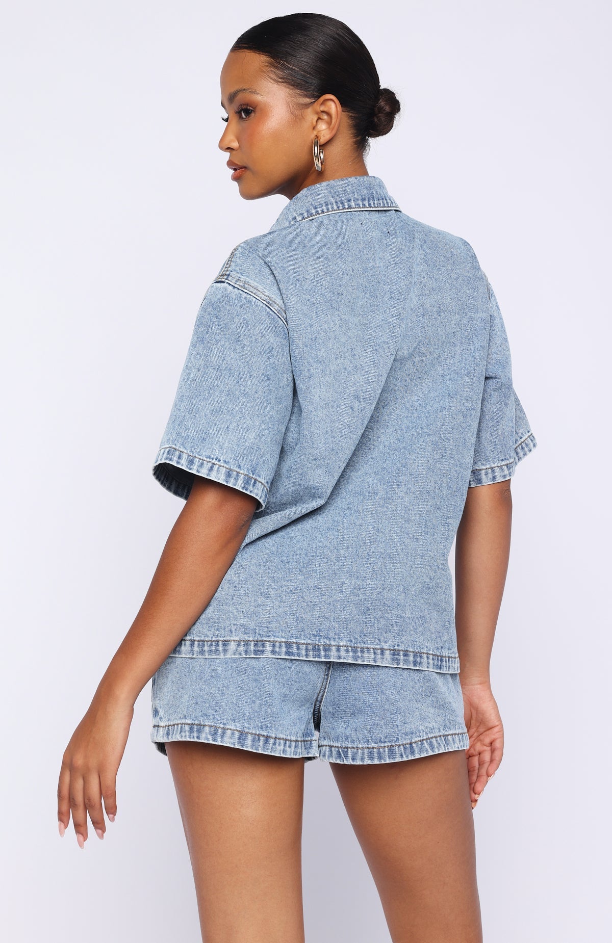 Denim Daydream Button Up Shirt Mid Blue