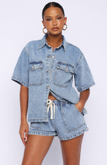 Denim Daydream Button Up Shirt Mid Blue