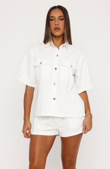 Denim Daydream Shorts White