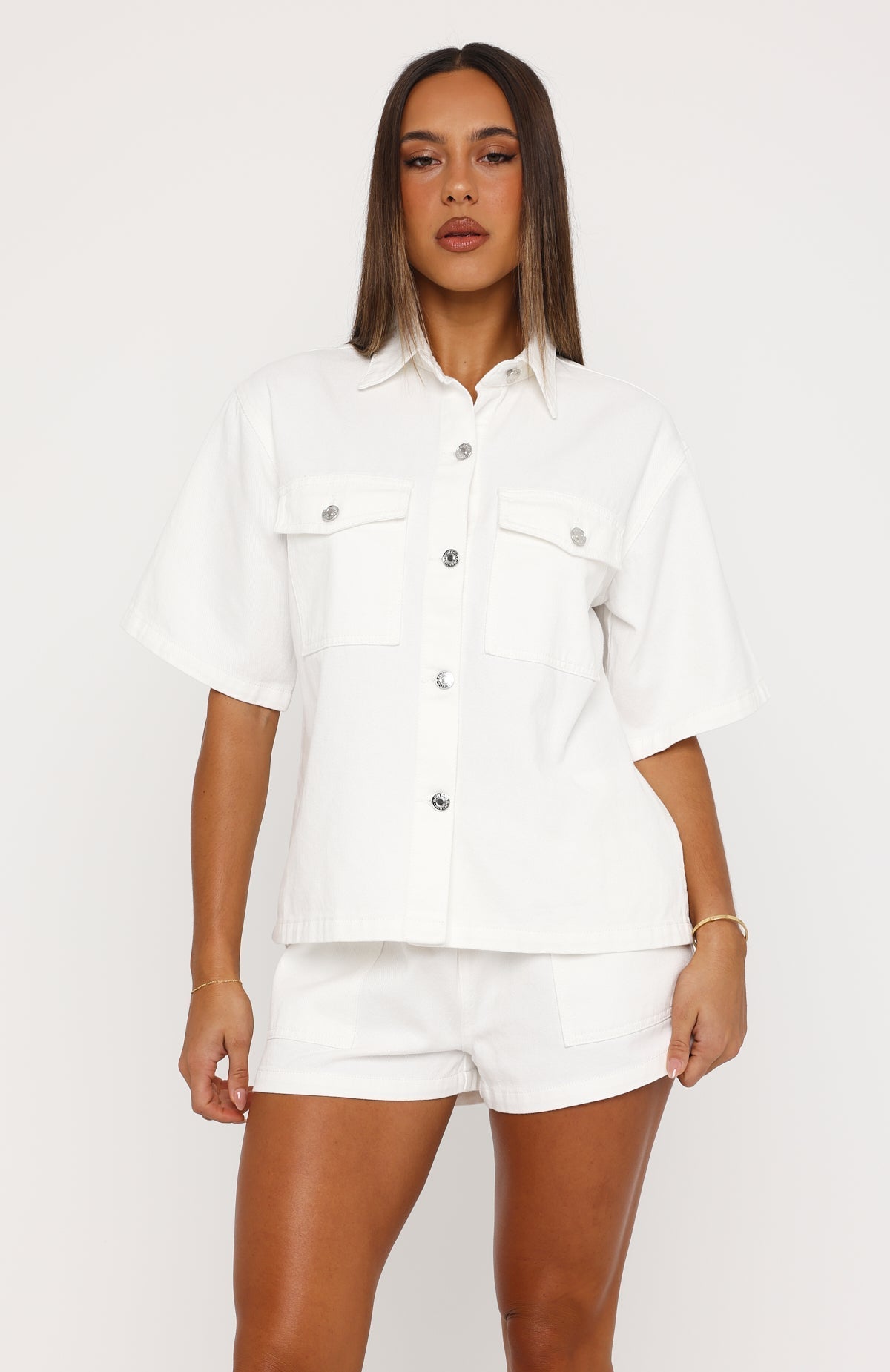 Denim Daydream Button Up Shirt White