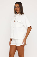 Denim Daydream Shorts White