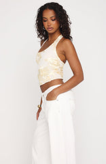 Different Wave Halter Top Lemon