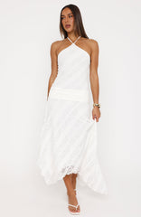 Don't Let Me Go Midi Dress White