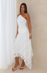 Don't Let Me Go Midi Dress White