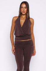 On Display Halter Top Chocolate