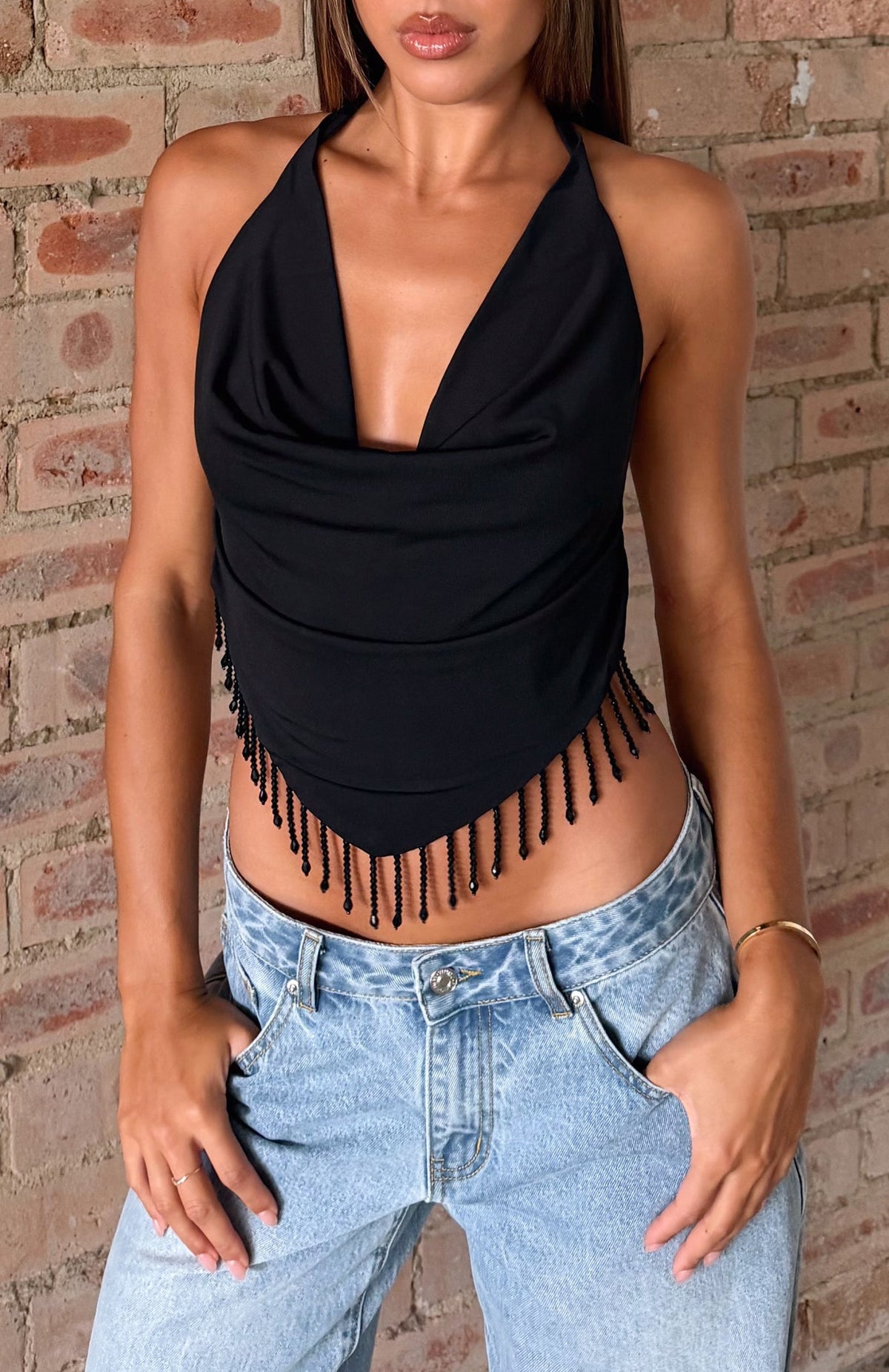 Eyes For You Halter Top Black