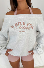 Far Away Off Shoulder Sweater Grey Marle