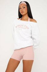 Far Away Off Shoulder Sweater Grey Marle