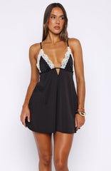 Far Off Places Mini Dress Black/Cream
