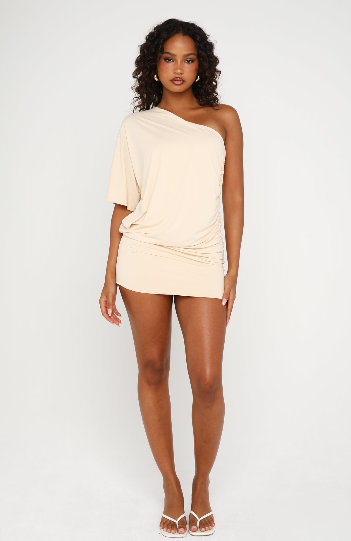 Favourite Girl Off Shoulder Mini Dress Butter