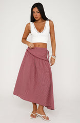 Feeling Groovy Maxi Skirt Red Gingham