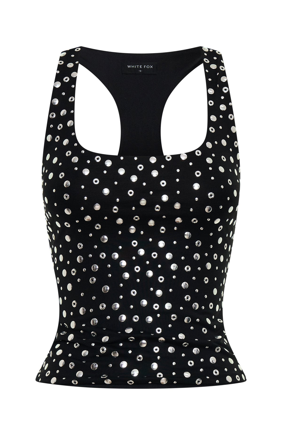 Festival Feels Studded Tank Top Black